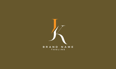 JK, KJ, Abstract initial monogram letter alphabet logo design