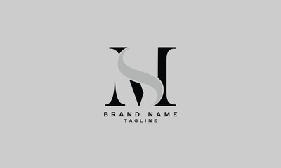 MS, SM, Abstract initial monogram letter alphabet logo design