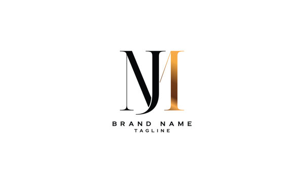 NJM, NMJ, JNM, JMN, MJN, MNJ, Abstract initial monogram letter alphabet logo design