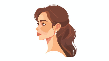 Beautiful woman head avatar character flat vector isolated