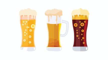 Beer glass vector icon. Beer glass flat sign design.