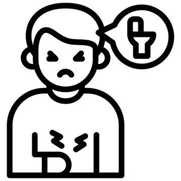 sick person with toilet thought bubble clip art preview