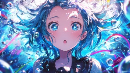 アニメ系の女性イラスト,Generative AI AI画像