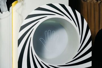 Abstract Spiral Design with Hand Illustration (Fortune Teller). A creative and abstract spiral...