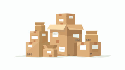 Box carton delivery service flat vector isolated on white