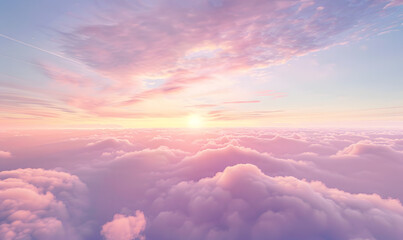 The sky is tinted with the gentle hues of pink and purple as the sun rises, Generative AI 