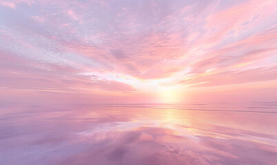 The sky is tinted with the gentle hues of pink and purple as the sun rises, Generative AI 