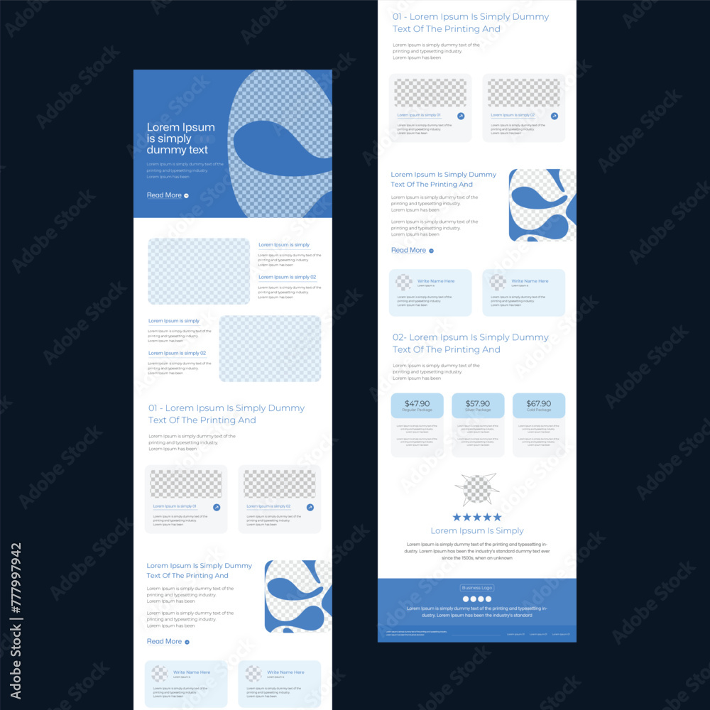 Wall mural modern business landing page template l one-page website design template for business. landing page 