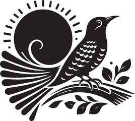 Cuckoo bird silhouette vector illustration