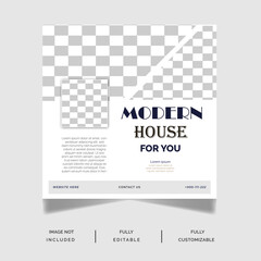 Vector Modern House Social media post design template