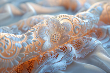 Macro Details: Intricate Lace Patterns - Generative AI