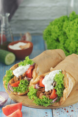 A traditional dish of Greece - gyros	
