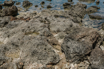 Shark’s Cove North Shore Oahu Hawaii.   reef deposits.  Snorkeling ( snorkelling ). A reef is a ridge or shoal of rock, coral or similar relatively stable material, 