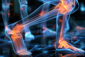 Human leg with knee pain. Osteoarthritis inflammation Of bone joints - 778002990