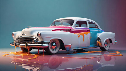 Paint spilling on classic car