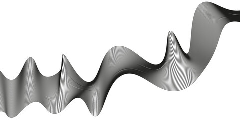 New technology background and business abstract background with black lines, Warped and curved lines wallpaper, The dynamic geometric waves pattern is a series of overlapping.