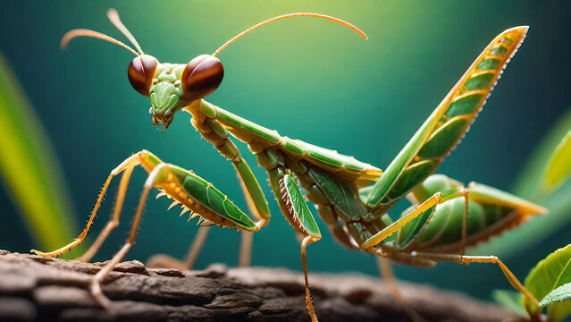 Close-up view of a praying mantis 