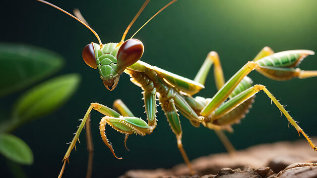 Close-up view of a praying mantis 
