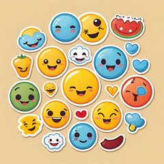 Various funny smileys set