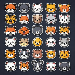 Cute animal icon set