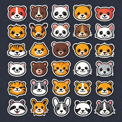 Cute animal icon set