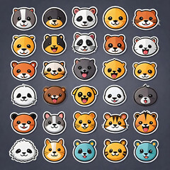 Cute animal icon set