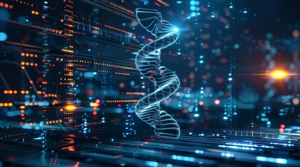 Editing of microbial genomes for industrial applications, Gene Editing Technology concept, futuristic background - obrazy, fototapety, plakaty