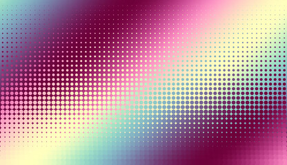Colourful gradient halftone dots background. Vector illustration. Abstract pop art style dots on abstract blur background - 778007756