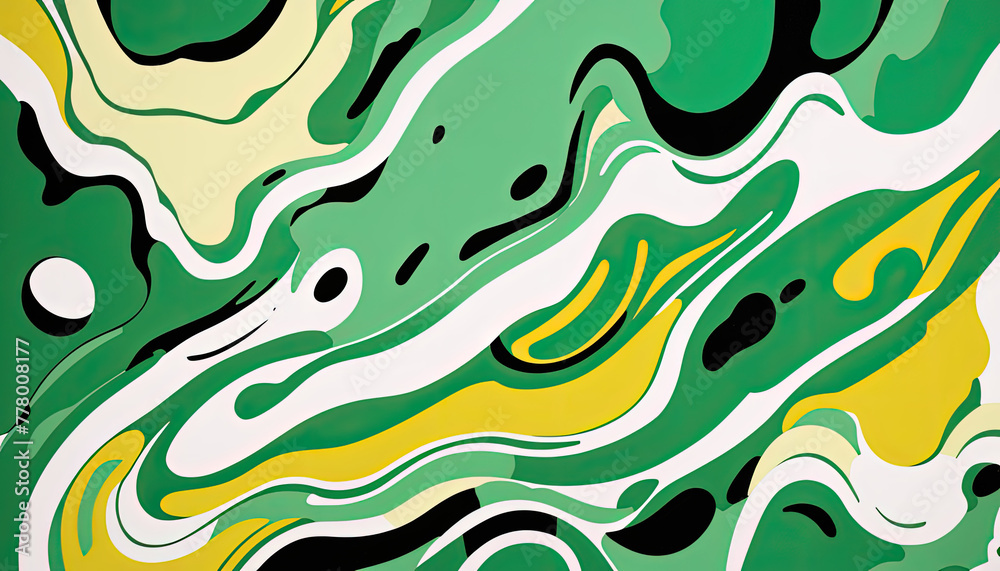 Poster background abstract color green black yellow white and cream