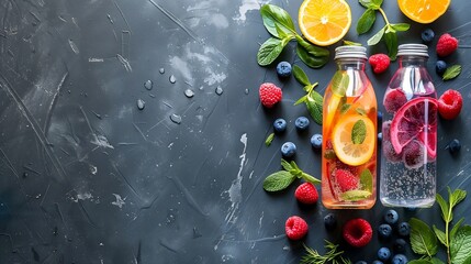 Healthy drinks in a stylish glass bottle