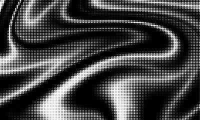 Monochrome gradient halftone dots background. Vector illustration. Abstract grunge dots on black background - 778008393