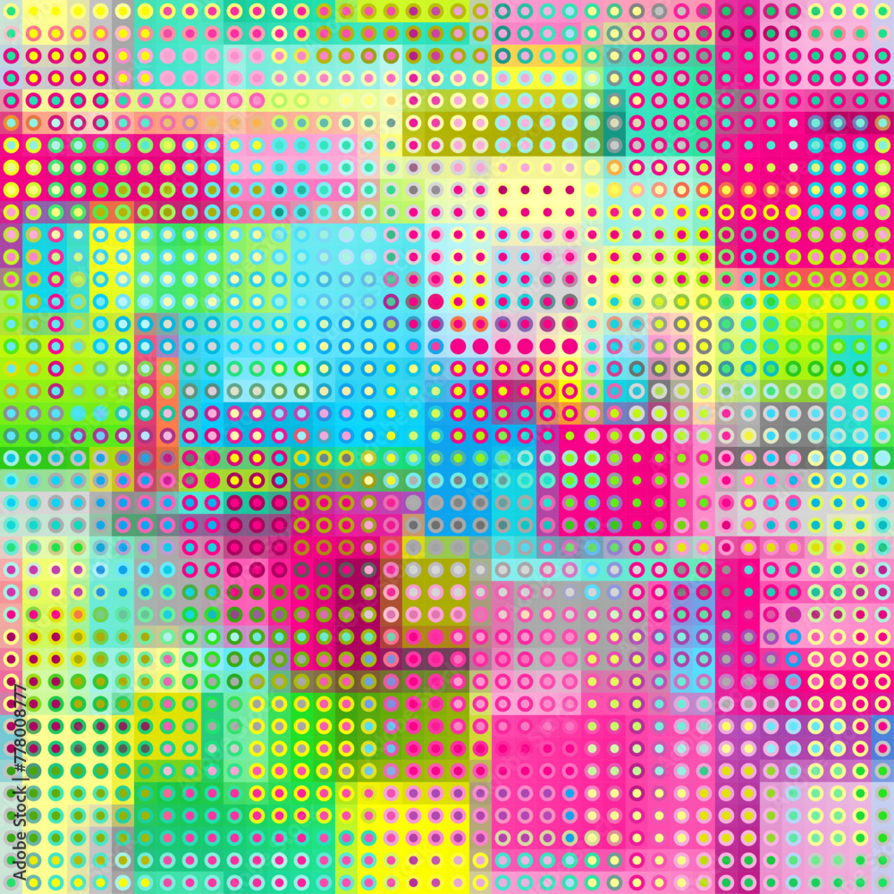 Poster Colored small dots seamless pattern. Vector pixel art pattern