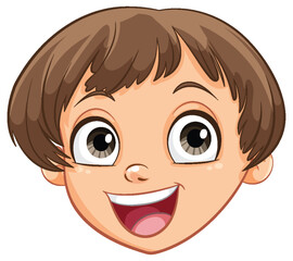 Vector illustration of a cheerful young boy's face