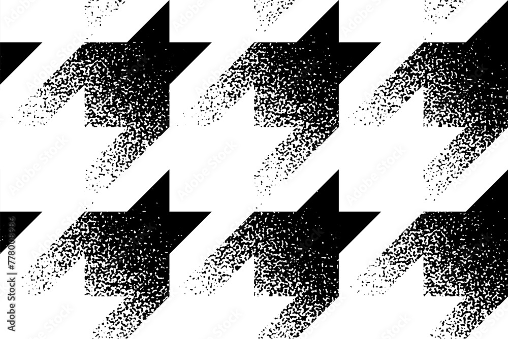 Poster Hounds-tooth halftone grunge pattern. Dissolive effect. Vector seamless pattern