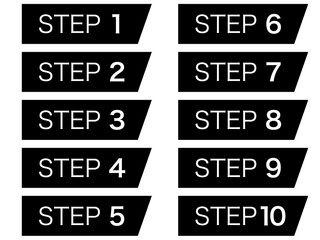 STEPアイコンセットA：台形黒