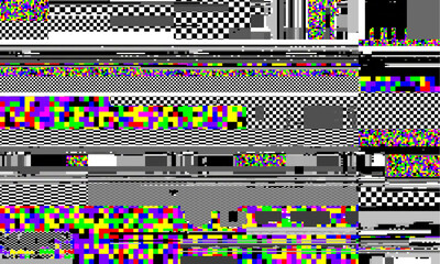 Retro VHS background like in old video tape rewind or no signal TV screen with glitch camera effect. Vaporwave grooving - 778009196