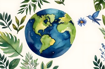 Save Green Earth, world earth day and International Plant Appreciation Day concept Background 