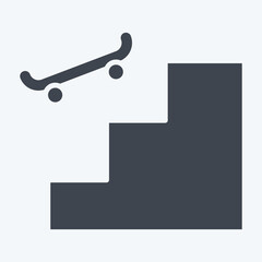 Icon Steps. related to Skating symbol. glyph style. simple design illustration