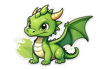 Obraz premium Sticker of dragons on white background