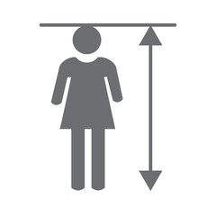 Height icon vector sign and symbol isolated on white background, Height logo concept, eps10