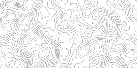 White background black contour topography map texture vector