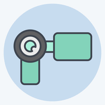 recommend clip art: Icon Video Camera. related to Skating symbol. color mate style. simple design illustration
