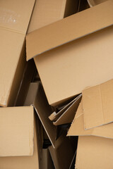 Many parcels standing in a warehouse, online shopping, transport industry, packaging, shipping company
