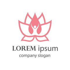 Elegant and beautiful blooming flower logo illustration