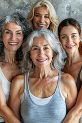 A group of women are smiling and posing for a photo