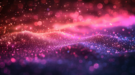 Sweet View Abstract Background Optical Red Purple Bokeh Lights Glitter Sparkle Dust Illustration.