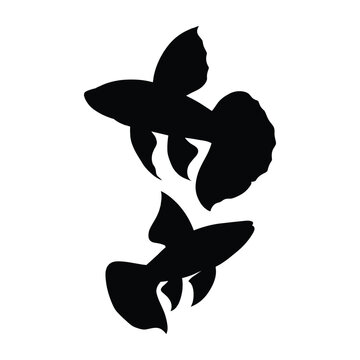 recommend clip art: silhouette of a guppy fish on white