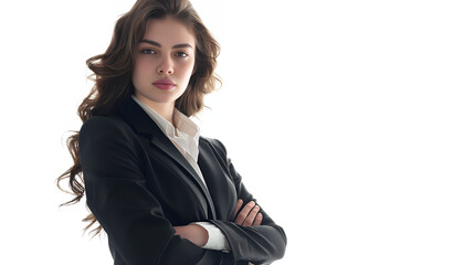 Professional Woman Poses in Business Suit. 
