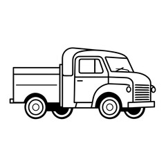 Modern outline icon of a delivery car, ideal for logistics-related designs.