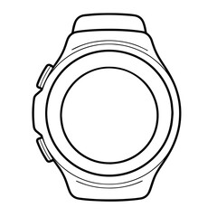 Fototapeta na wymiar Futuristic outline icon of a digital watch, perfect for tech-themed designs.